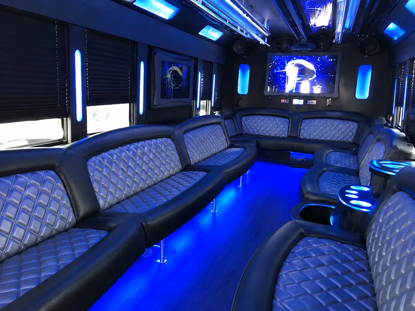 Group beside a Mercedes Sprinter limo in Scottsdale