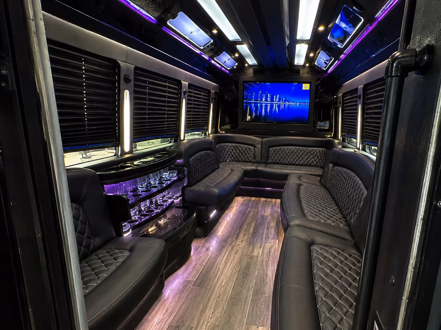 Scottsdale Sporting Event Transportation party bus interior